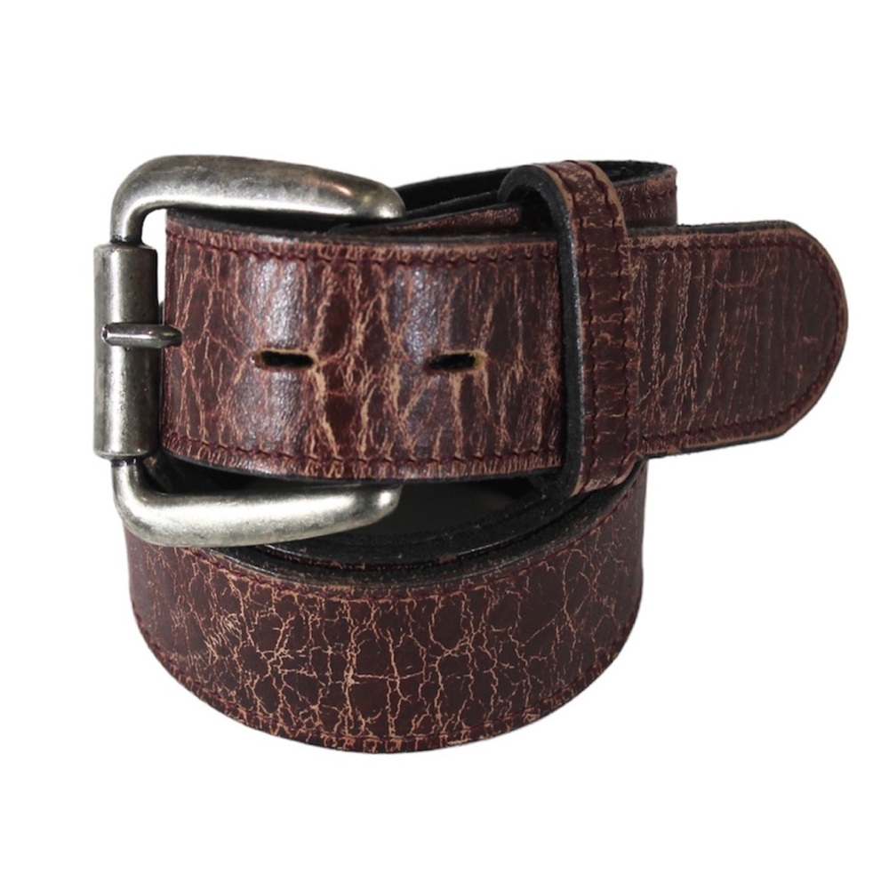BED STU Genuine Leather Belt Distressed Brown Red Size 38